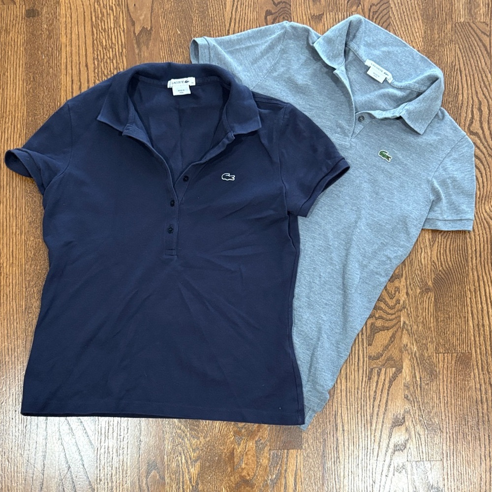 Lacoste Dark Blue and Light Gray Polo Shirts
